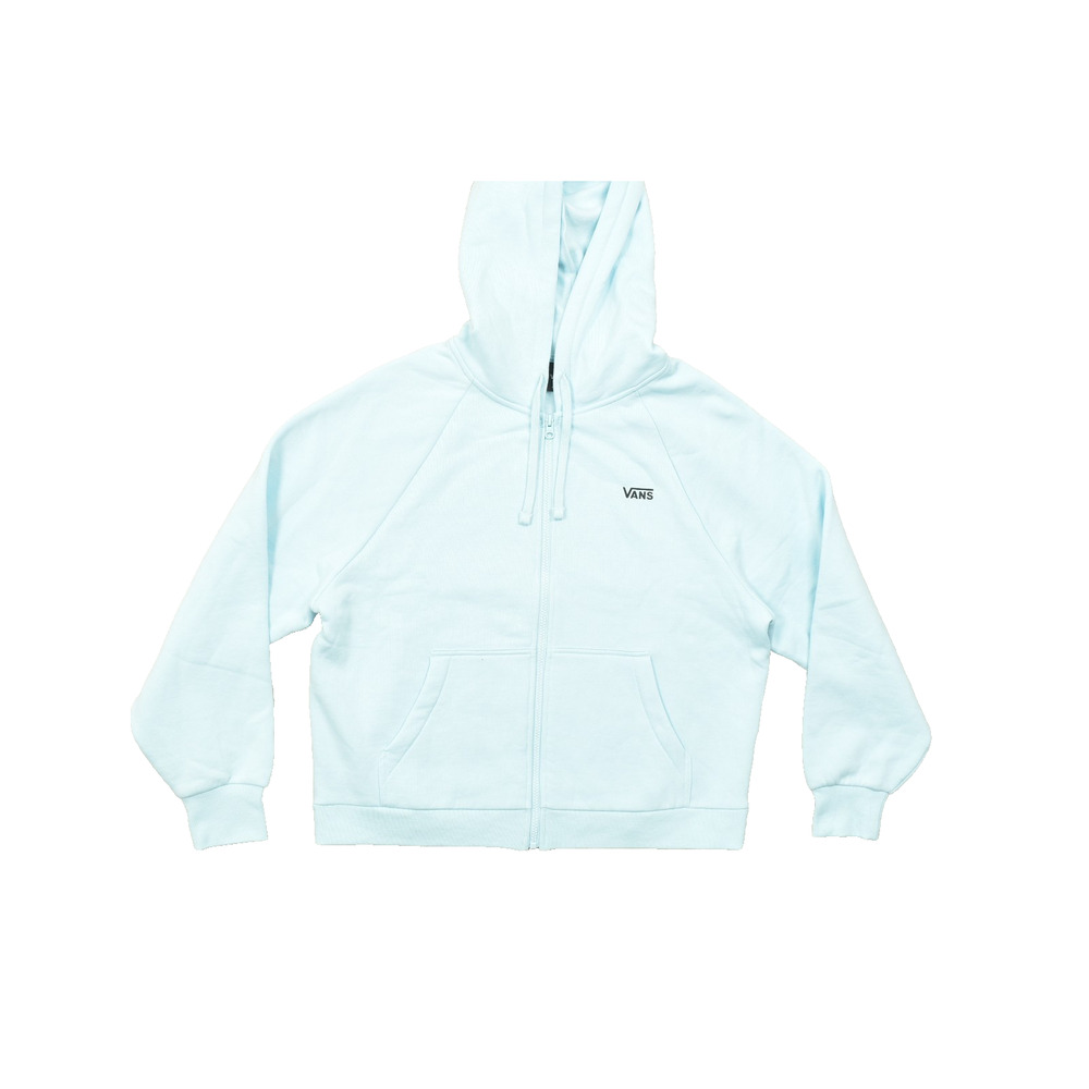 Vans Women's Blue Cropped Full Zip Hoodie Sweatshirt Size Small Jacket Aqua Blue